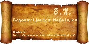 Bogosavljevics Nefelejcs névjegykártya